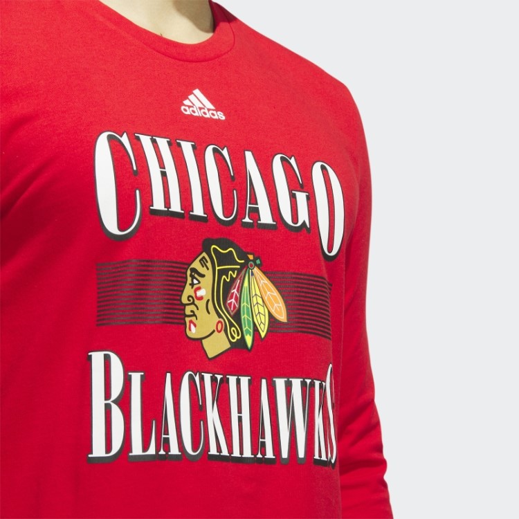 Camiseta Manga Longa Blackhawks Playmaker Vermelha Adidas