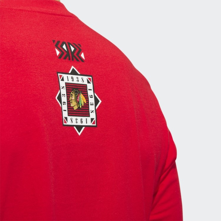 Camiseta Manga Longa Blackhawks Playmaker Vermelha Adidas