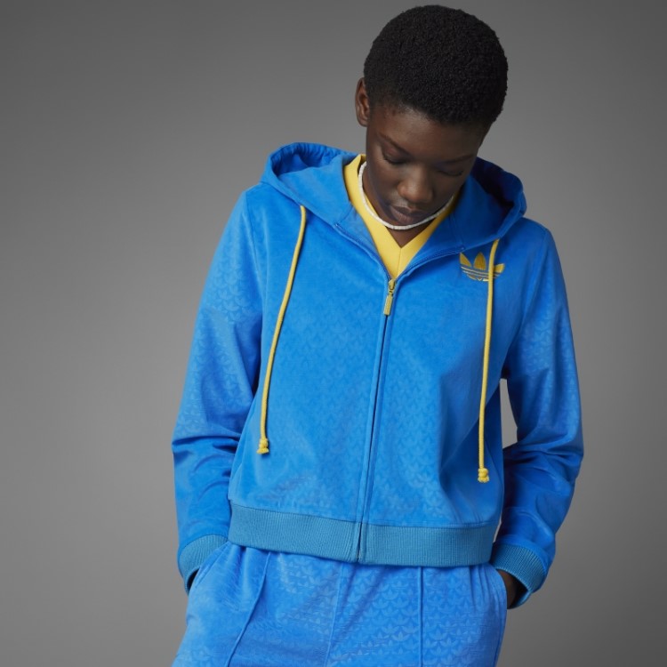 Adicolor Moletom Com Capuz De Veludo Anos 70 Pássaro Azul Adidas