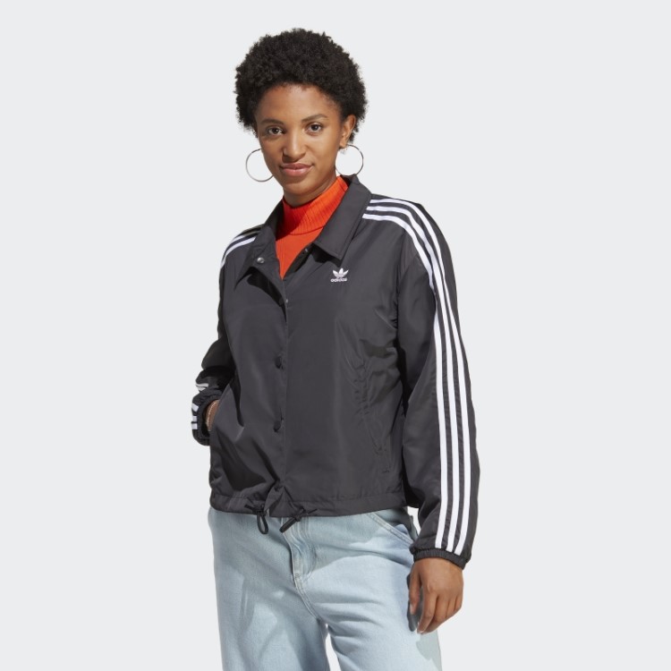 Jaqueta Coach Preta Adicolor Classics Com As Três Listras Adidas