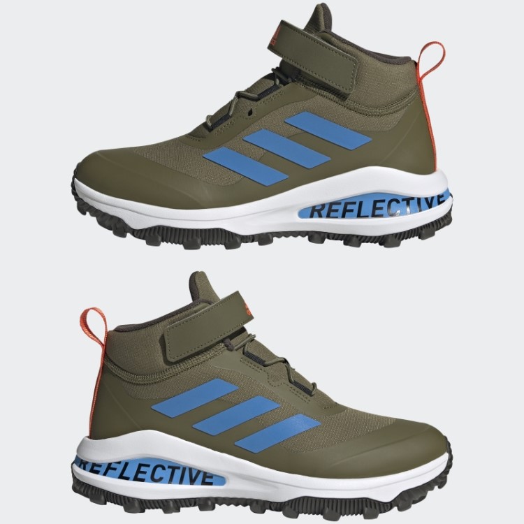 Adidas Olive Fortarun Todo Terreno Cloudfoam Esporte Tênis De Corrida Com Cadarço Elástico E Tira Superior
