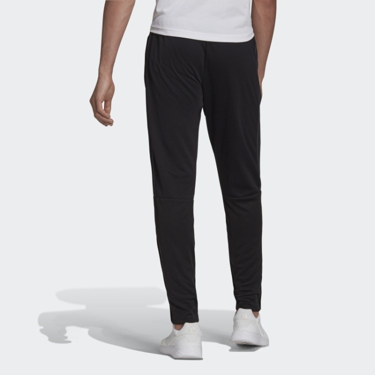 Calça Adidas Preta Aeroready Sereno Slim Com As Três Listras De Corte Afunilado