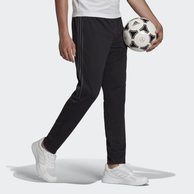 Calça Adidas Preta Aeroready Sereno Slim Com As Três Listras De Corte Afunilado