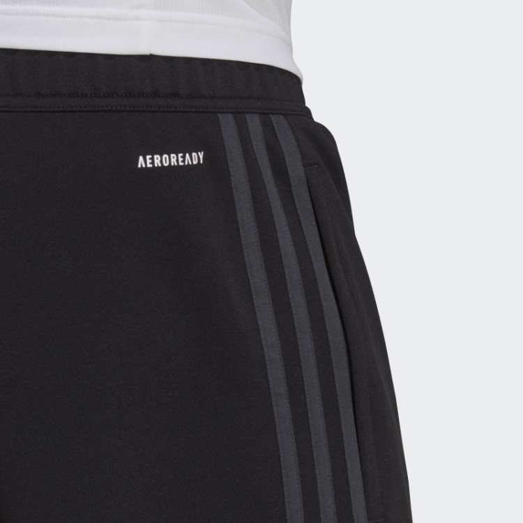 Calça Adidas Preta Aeroready Sereno Slim Com As Três Listras De Corte Afunilado