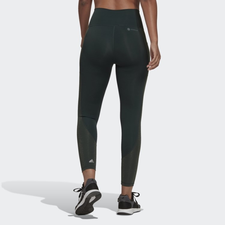 Legging Verde Optime De Treino Brilhante De Comprimento Total Adidas