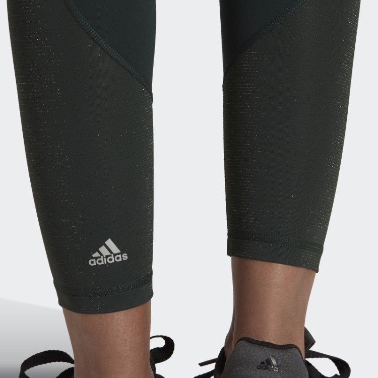 Legging Verde Optime De Treino Brilhante De Comprimento Total Adidas