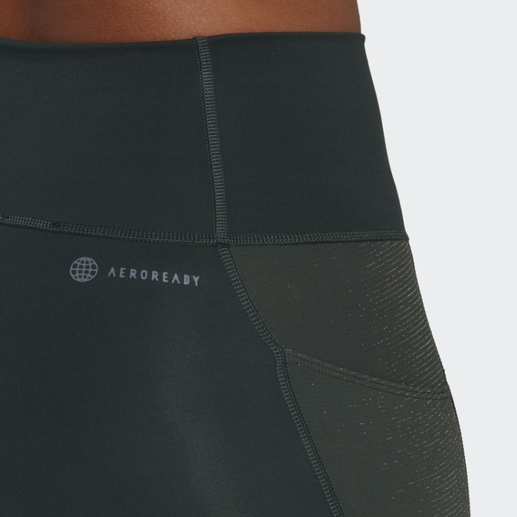 Legging Verde Optime De Treino Brilhante De Comprimento Total Adidas