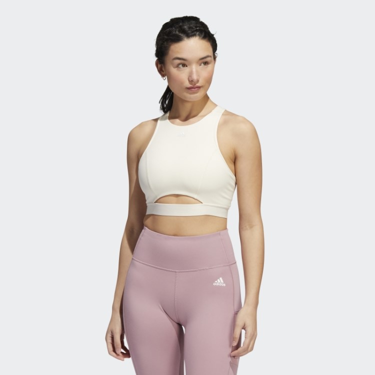 Sutiã De Suporte Médio Branco Adidas Coreflow