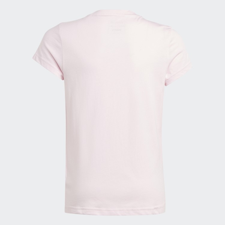 Camiseta Rosa Essencial De Algodão Com Logo Grande Adidas