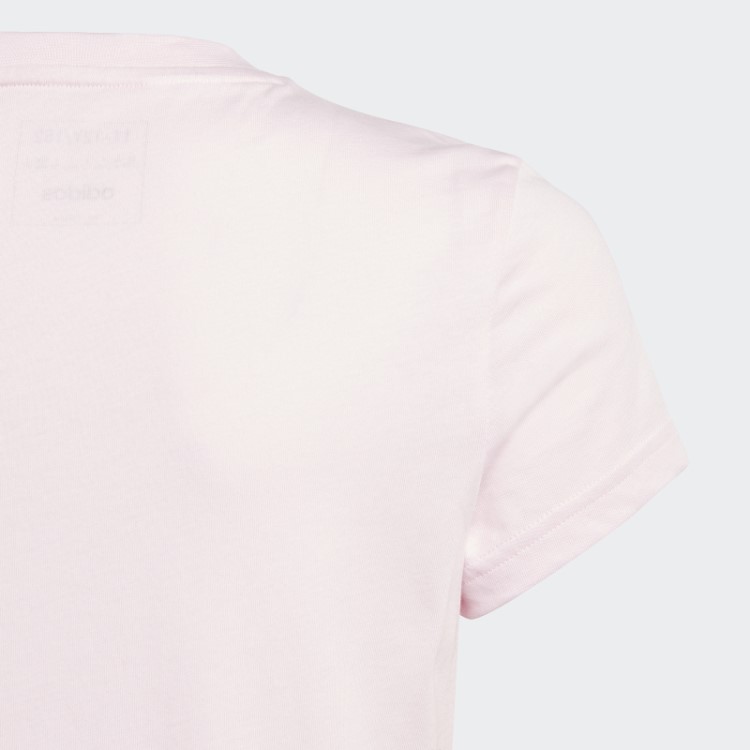 Camiseta Rosa Essencial De Algodão Com Logo Grande Adidas