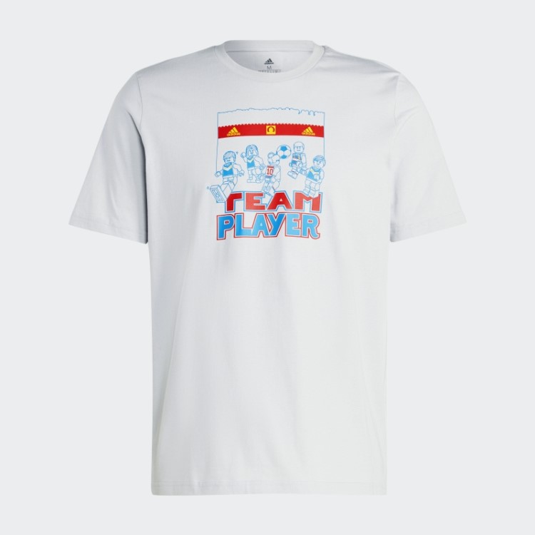 Camiseta Adidas X Lego Com Estampa De Futebol Cinza