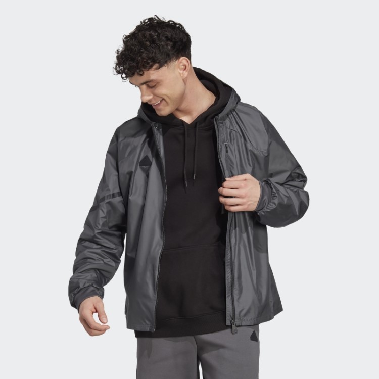 Jaqueta Esportiva Com Zíper Completo 4 Gameday Cinza Adidas