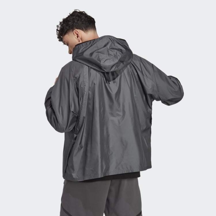 Jaqueta Esportiva Com Zíper Completo 4 Gameday Cinza Adidas