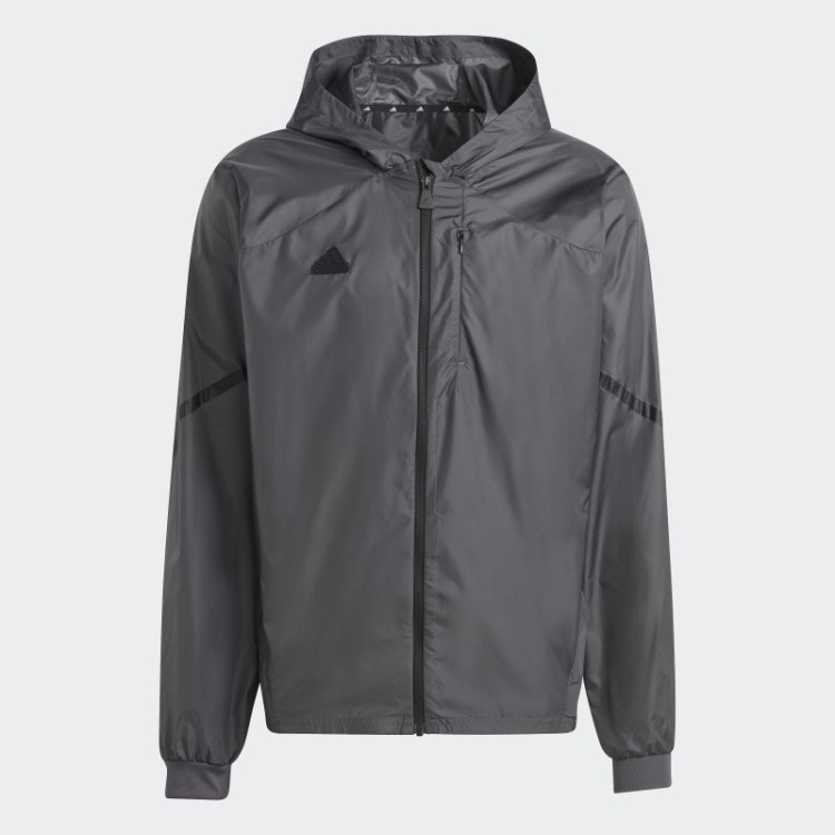 Adidas Cinza Projetado 4 Gameday Top De Corrida Com Zíper Completo