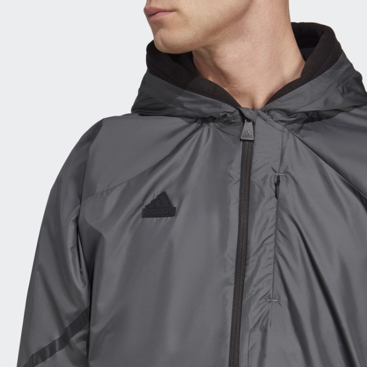 Adidas Cinza Projetado 4 Gameday Top De Corrida Com Zíper Completo