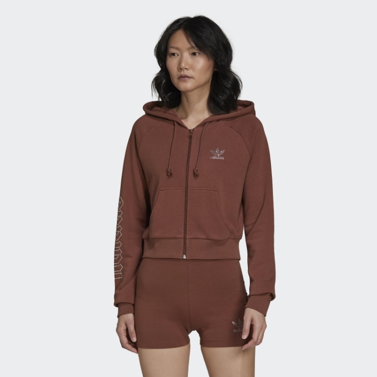 Top Cropped Adidas 2000 Luxe Marrom Terra