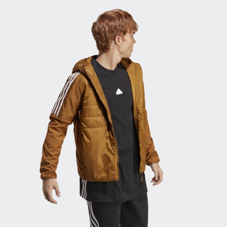 Jaqueta Híbrida Com Capuz Isolada Essentials Bronze Adidas