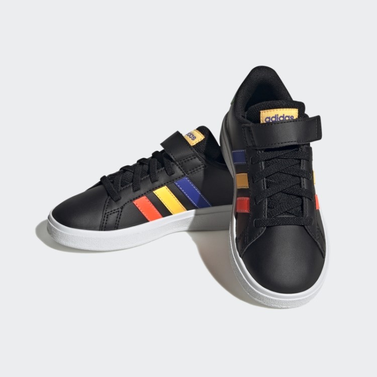 Sapatos De Renda Elástica E Tira Superior Da Quadra Grande Adidas Preto