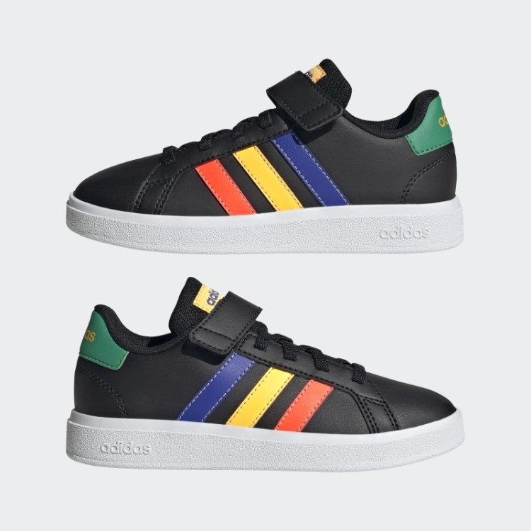 Sapatos De Renda Elástica E Tira Superior Da Quadra Grande Adidas Preto