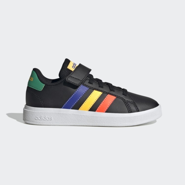 Sapatos De Renda E Tira Superior Com Elástico Grande Corte Adidas Preto