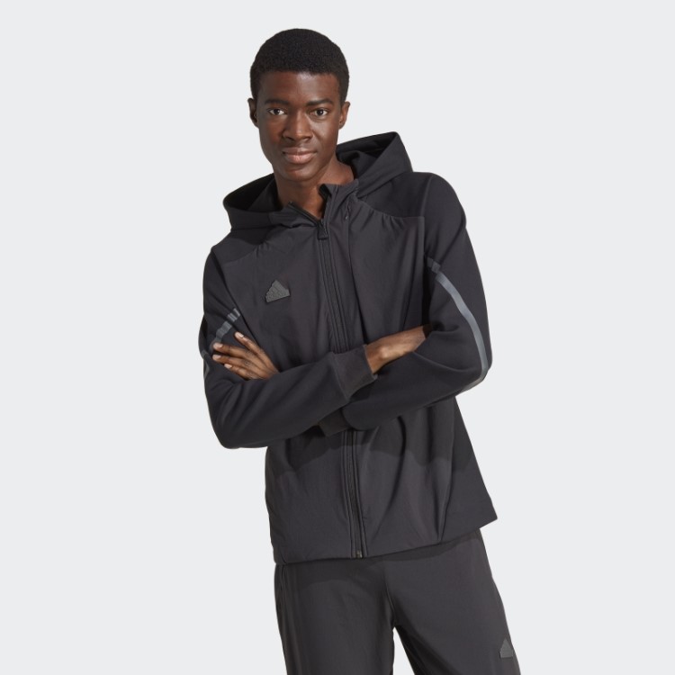 Top Preto Adidas Design 4 Gameday Premium Com Zíper Completo