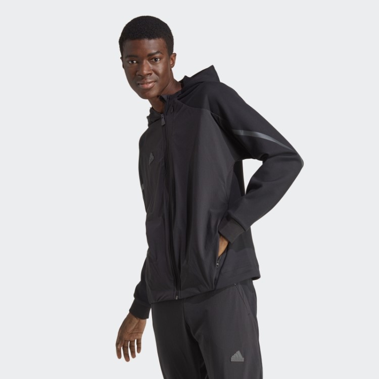 Top Preto Adidas Design 4 Gameday Premium Com Zíper Completo