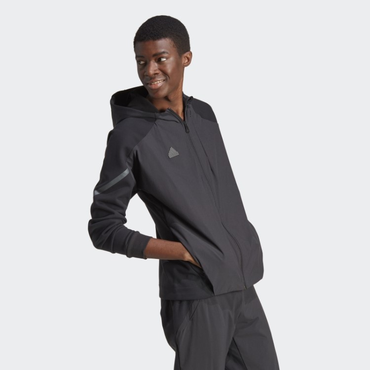 Top Preto Adidas Design 4 Gameday Premium Com Zíper Completo