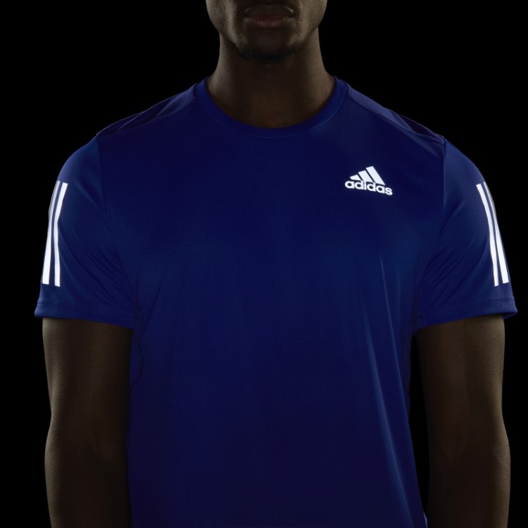 Possui A Camiseta Run Adidas Azul