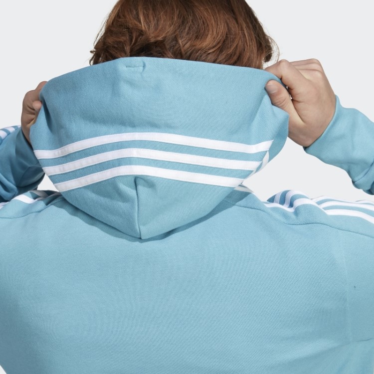 Moletom Azul Adidas Essentials French Terry Com As Três Listras E Zíper