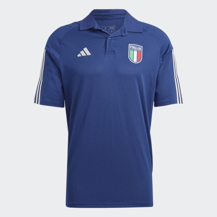 Camisa Polo De Algodão Adidas Itália Tiro 23 Azul Escuro