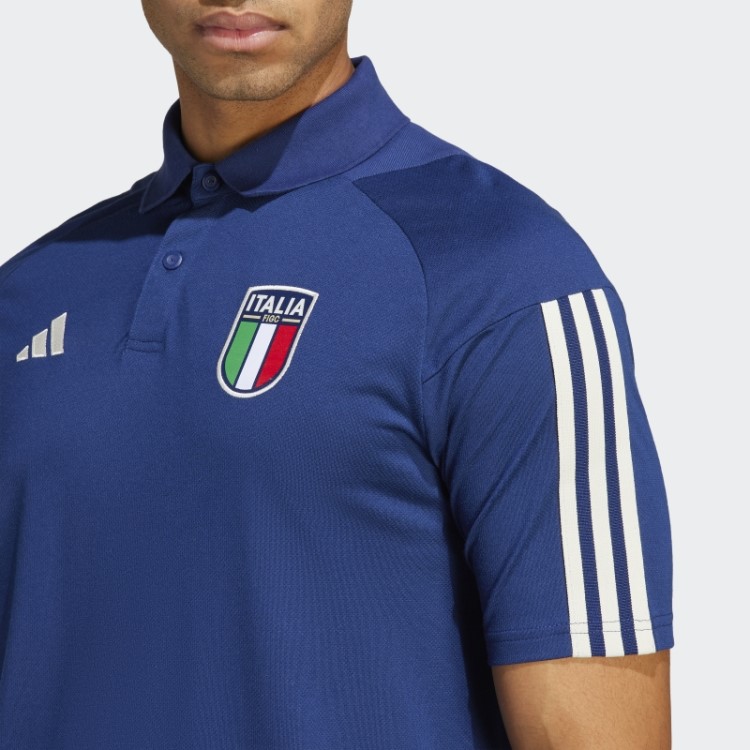 Camisa Polo De Algodão Adidas Itália Tiro 23 Azul Escuro