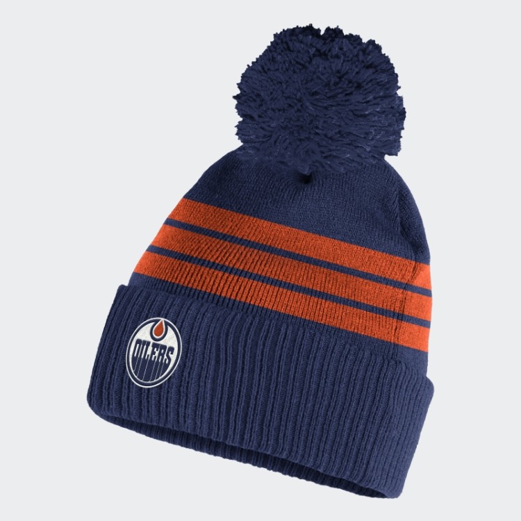 Oilers Gorro Pom Pom Adidas Azul