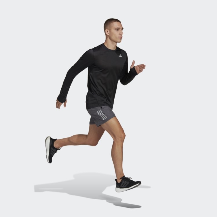 Camiseta Preta De Manga Comprida Da Adidas Own The Run