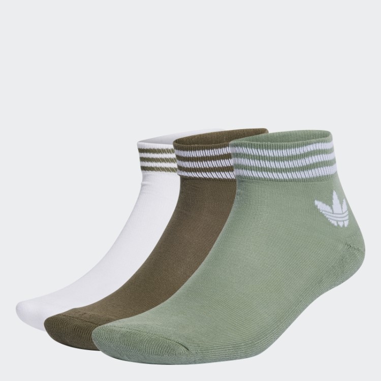 Meias De Cano Curto Com Trevo Verde Prateado - 3 Pares Adidas