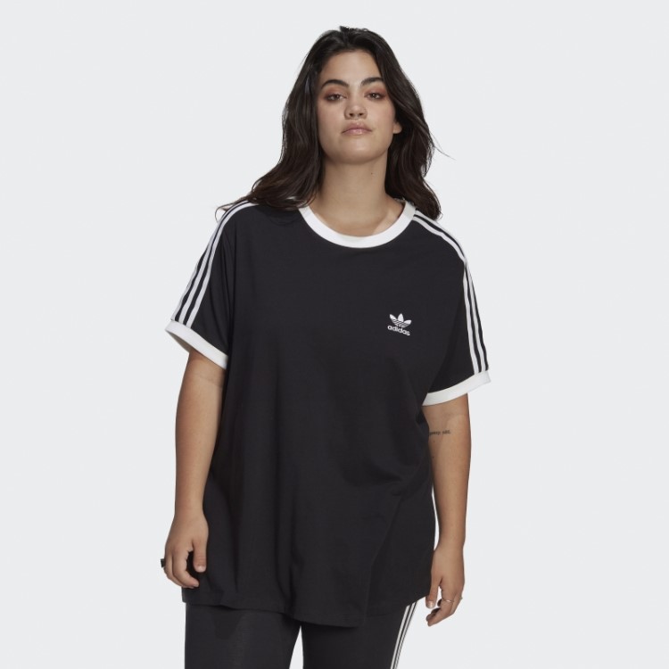 T-shirt Adidas Preta Adicolor Classics Com As 3 Riscas (tamanho Grande)