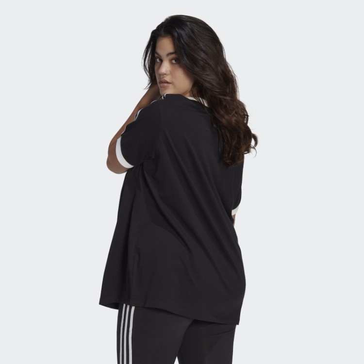 Camiseta Preta Adidas Adicolor Classics Com As Três Listras (tamanho Grande)