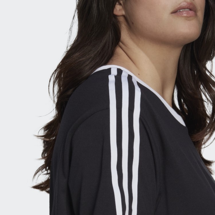 Camiseta Preta Adidas Adicolor Classics Com As Três Listras (tamanho Grande)