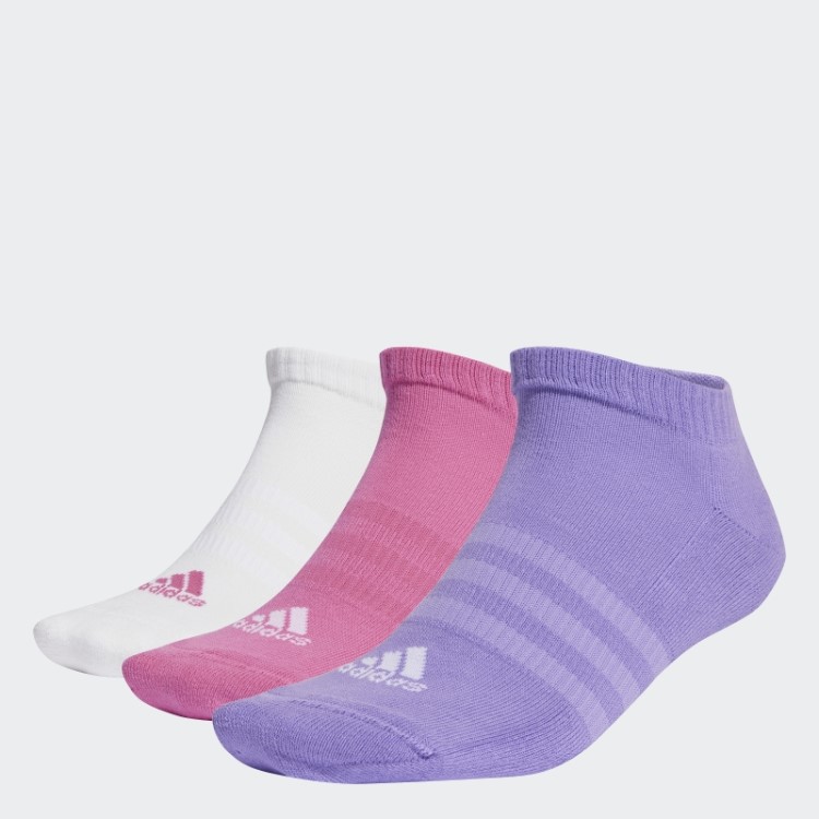 Meias De Cano Baixo Almofadadas Fúcsia Adidas 3 Pares