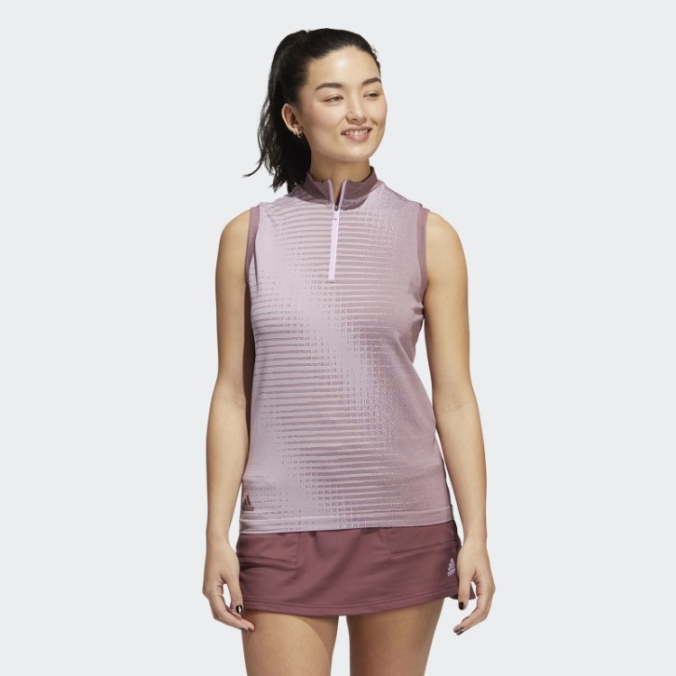 Camisa Polo Sem Manga Primeknit Adidas Burgundy Fashion