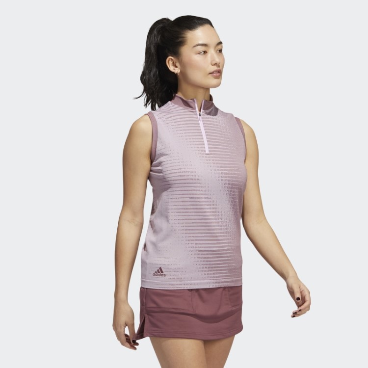 Camisa Polo Sem Manga Primeknit Adidas Bordô