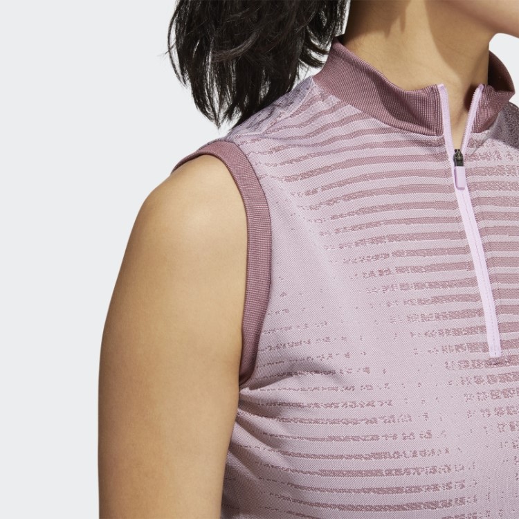 Camisa Polo Sem Manga Primeknit Adidas Bordô