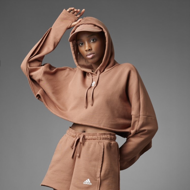 Moletom Power Cropped Coletivo Adidas Clay