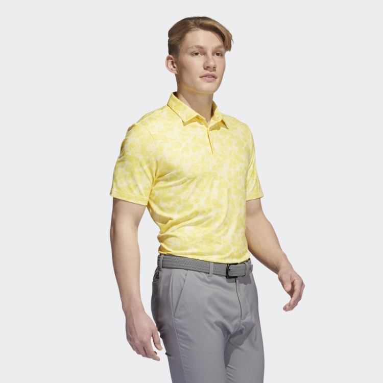 Camisa Polo Amarela Adidas Com Estampa Prisma
