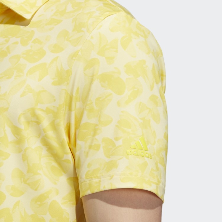 Camisa Polo Amarela Adidas Com Estampa Prisma