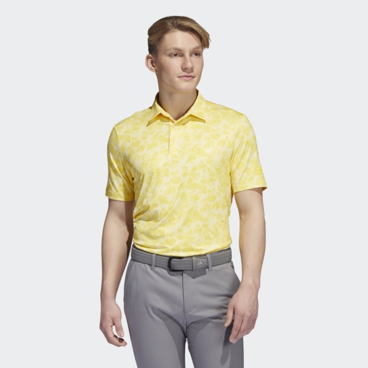 Camisa Polo Amarela Com Estampa Prisma Adidas