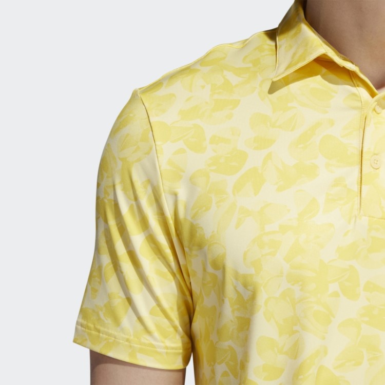 Camisa Polo Amarela Com Estampa Prisma Adidas