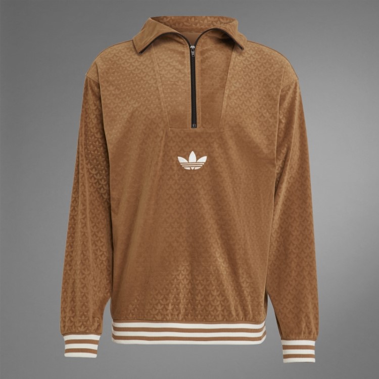 Top De Veludo Funil Adicolor Anos 70 Adidas Brown Desert