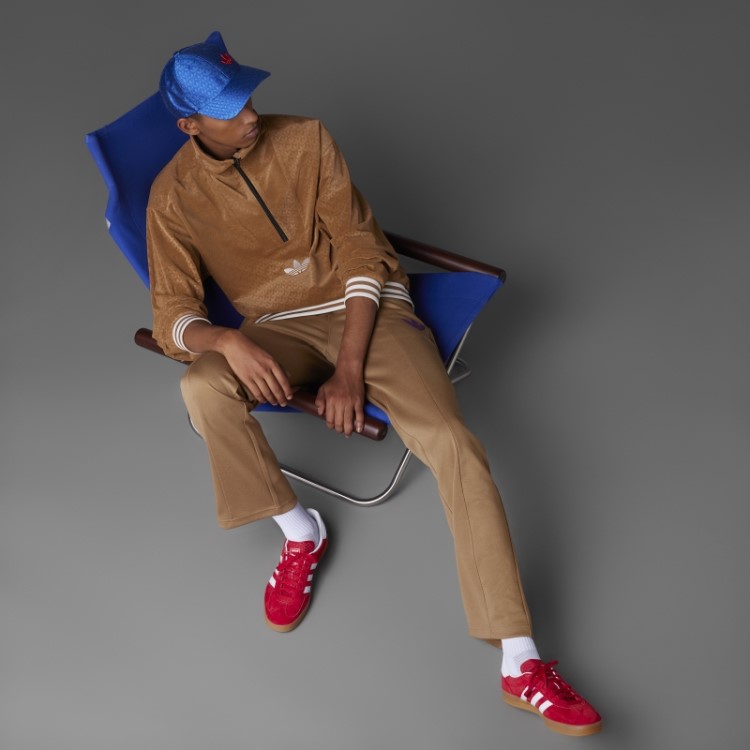 Adidas Brown Desert Adicolor Heritage Now Funnel Velour Top
