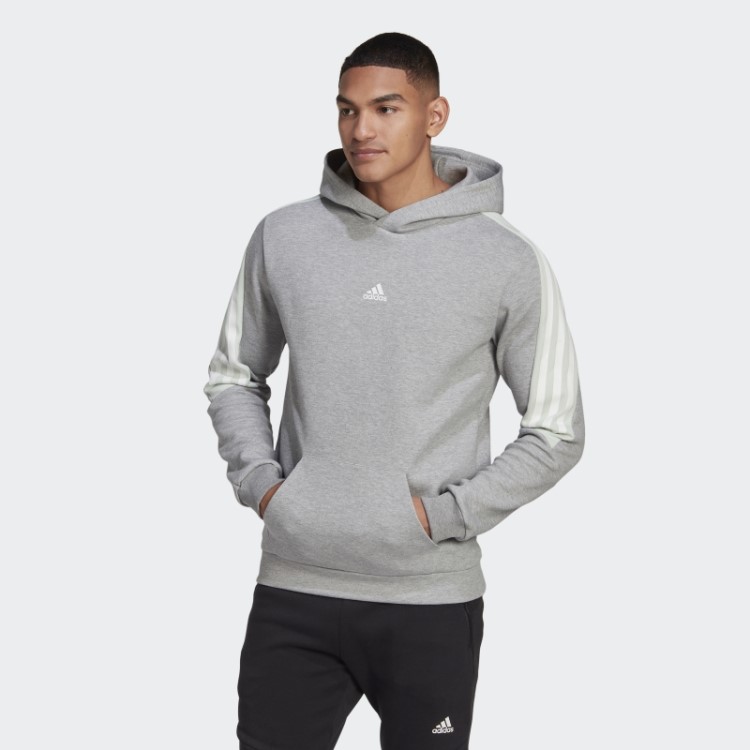 Future Icons Moletom Com Capuz Com As Três Listras Adidas Cinza Médio