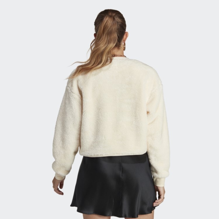 Adidas Essentials+ Suéter Fofo De Pelúcia Branco